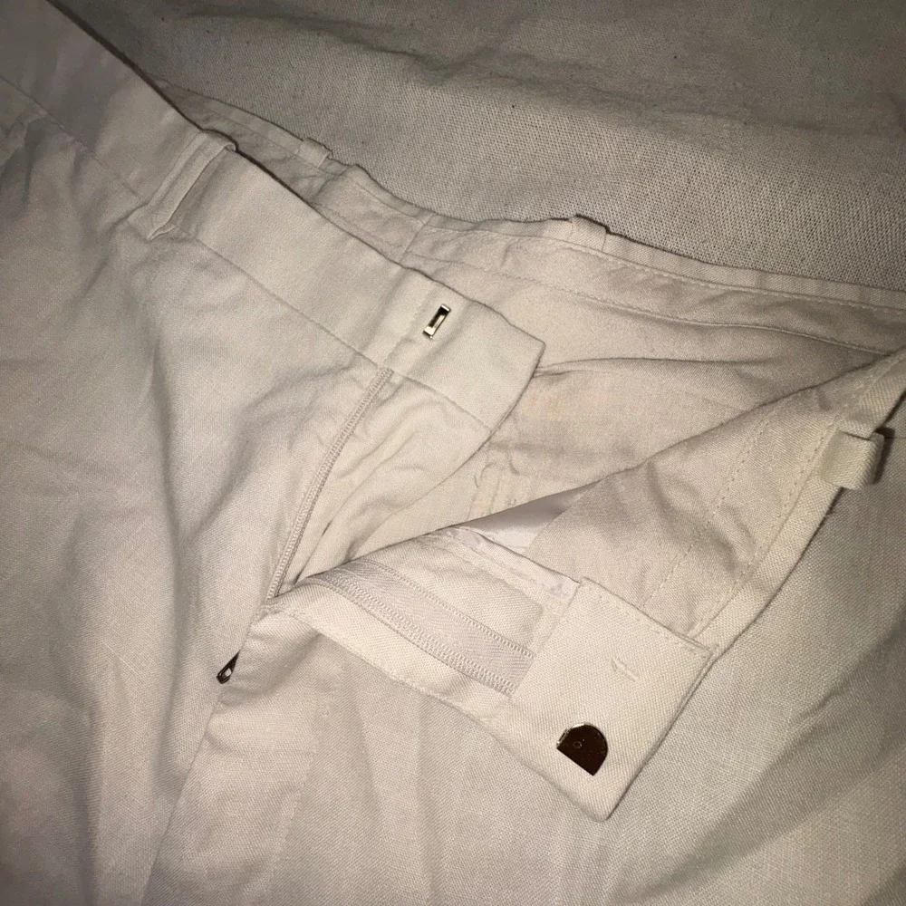 INC International Concepts Mens Cream Linen Ramie Blend Straight Leg Pants 34x34